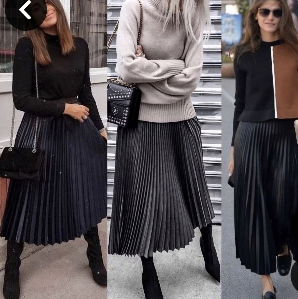 Black satin skirt
